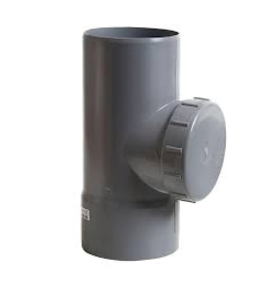 TEE Registro Sanitario Gris Fitt - 75 MM