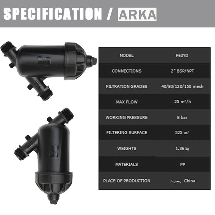 Filtro de riego ARKA 150 mesh 2" 2"