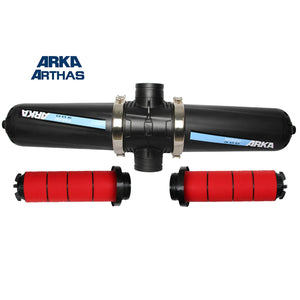 Filtro de discos ARKA tipo H cuerpo largo para riego por goteo 4"