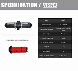 Filtro de arena ARKA tipo H manual para riego por goteo 3" imagen 3