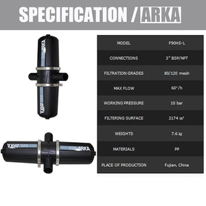 Filtro de malla ARKA tipo H manual para riego por goteo 3" imagen 5